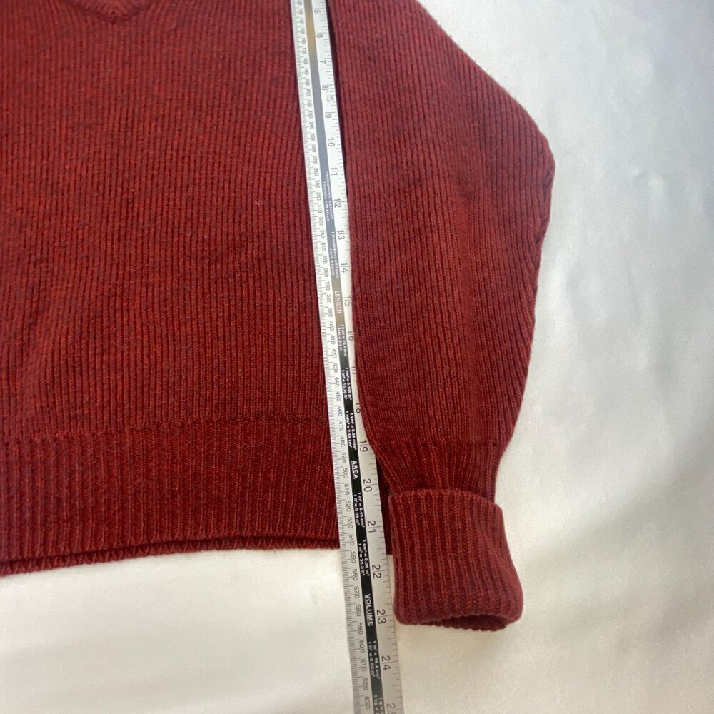 Vintage Ingo Sweater Wool Blend Classic V-Neck Long Sleeves Maroon Men’s Small - Picture 9 of 12